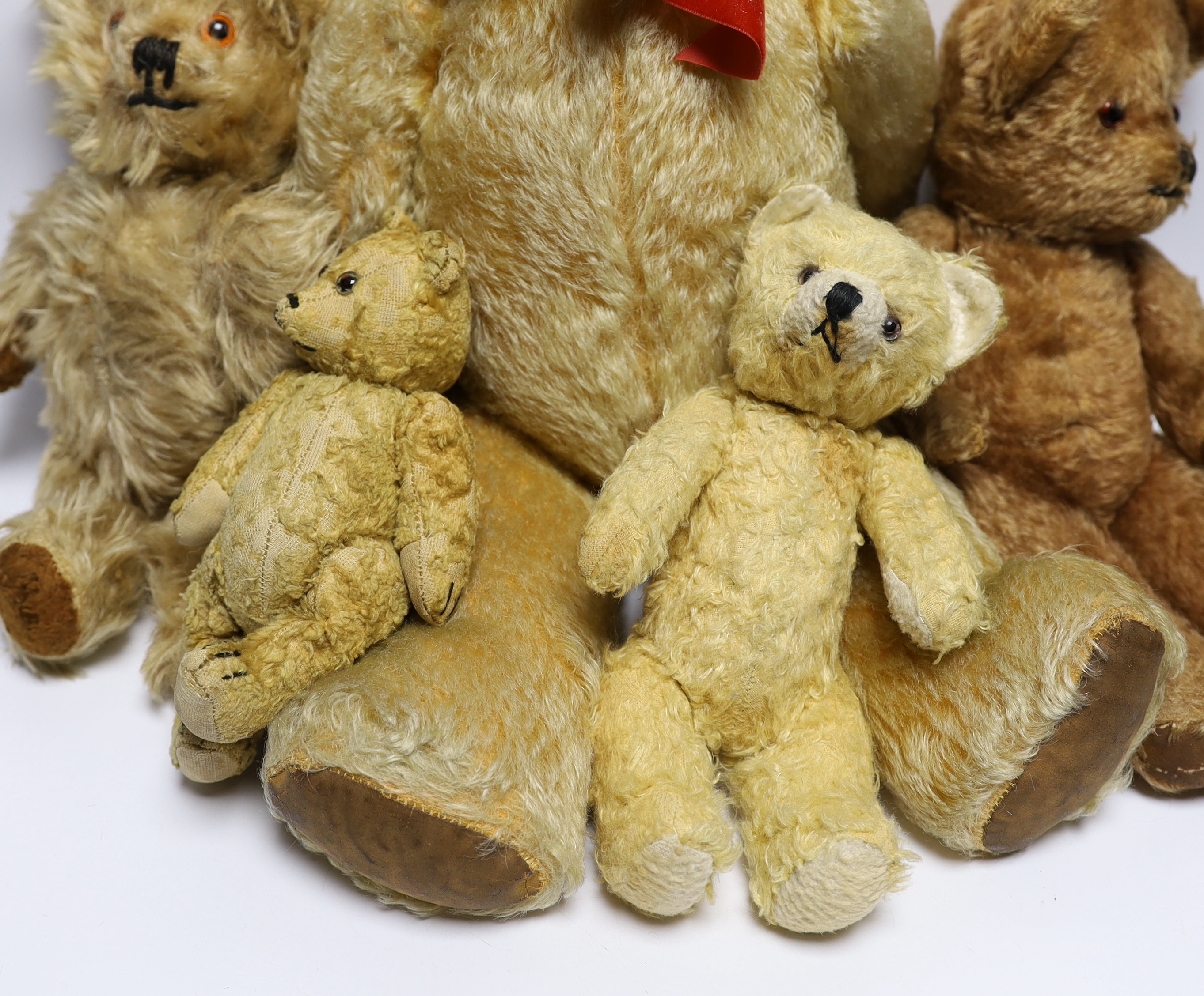 A Terry's bear, c.1930's, 66cm, together with four small bears, in good original condition (5)